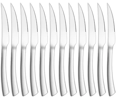Steakmesserset 12-tlg., Edelstahl, Wellenschliff, 23 cm