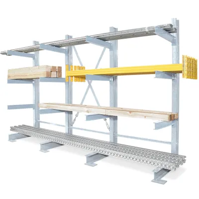 Produktbild von Kragarmregal, verzinkt, einseitig, BxTxH 3100x740x2000 mm, 4 Ebenen