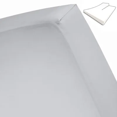 Produktbild von Cinderella - Spannbettlaken für Split-Topper (bis 15 cm) - Jersey - 200x200/210 cm - Light Grey