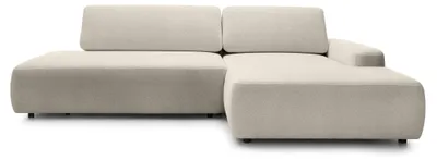 Produktbild von Ecksofa mit Schlaffunktion und Bettkasten Bamby rechts Sandseide