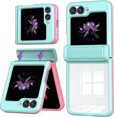 Produktbild von Hülle für Samsung Galaxy Z Flip 6 / Z Flip 7 FE Transparent TPU Bumper Schutzhülle mit Scharnierschutz Hellblau