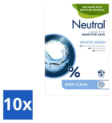 Produktbild von 10 x Neutral Vollwaschmittel Weiß Parfumfrei - Vorteilspackung - 10 Stücke