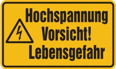 Produktbild von Dreifke® Warnschild, Hochspannung Vorsicht! Lebensgefahr | Folie selbstkleben...