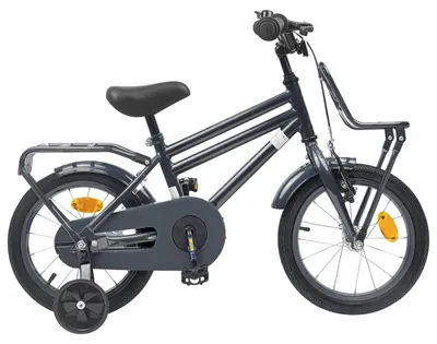 Image de Vélo pour enfant vidaXL 14 pouces, pour les 3-5 ans, gris foncé