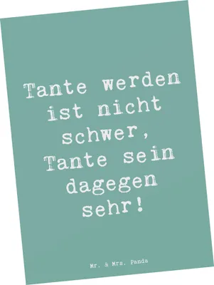 Produktbild von Mr. & Mrs. Panda Postkarte Spruch Tolle Tante - Meeresbrise - Geschenk, Grußkarte, Verwandtschaft, Ansichtskarten, Neffe, Postkarten, handgemacht, Freude, Ansichtskarte