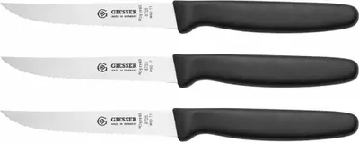 Zdjęcie produktu dla GIESSER Steakmesser 3-tlg., mit schwarzem Kunststoffgriff