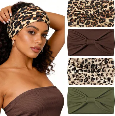 Obrázok produktu pre Boho čelenky 4 kusy, na jogu, 24 cm, Elastan a polyester, farebné varianty