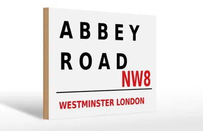 Produktbild von Holzschild london 30x20cm Street Abbey Road NW8