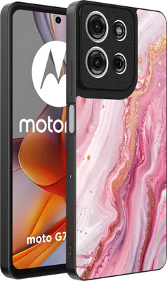 Produktbild von Smartphonica Telefon Fall geeignet für Motorola Moto G75 mit Marmor-Druck - TPU zurück Abdeckung Fall Marmor-Design - Pink