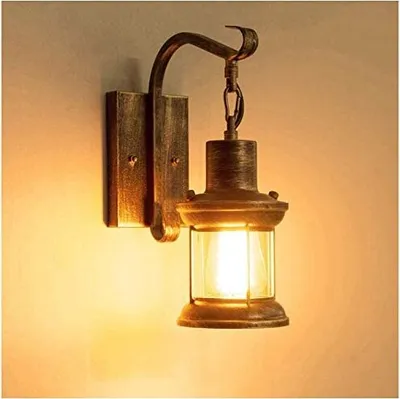 Zdjęcie produktu dla Lampa ścienna, lampa zewnętrzna, lampa przemysłowa, brązowa lampa, lampa do domu, strychu, tarasu, restauracji, kawiarni, salonu