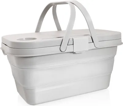 Produktbild von Bituxx Picknickkorb mit Deckel zusammenklappbar Beige MS-18814