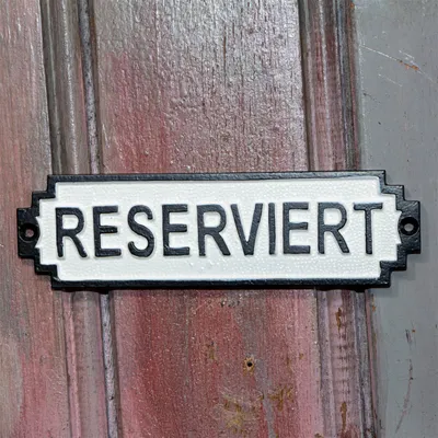 Produktbild von Schild Eisen Gusseisen "Reserviert" Reserviert Türschild
