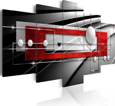 Produktbild von Modernes Wandbild a-A-0209-b-n (150x75) - 5 Teilig Bilder Fotografie auf Vlies Leinwand Foto Bild Dekoration Wand Bilder Kunstdruck ABSTRAKT