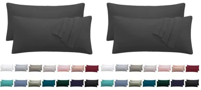 Immagine prodotto di Copricuscini 40x80 cm, colore antracite, set da 2, 100% microfibra, non necessita di stiratura, con cerniera