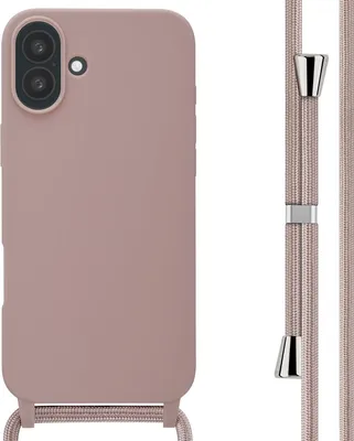 Immagine prodotto di Custodia in silicone imoshion con cinturino iPhone 16 Plus - Rosa sabbia