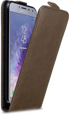 Image de Cadorabo Housse pour Samsung Galaxy J4 2018 Housse de protection marron Flip Etui Housse de téléphone portable Case Cover