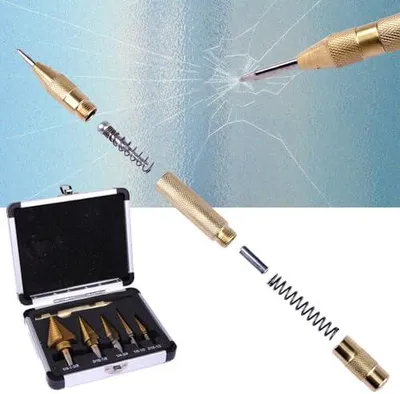 Produktbild von Stufenbohrer-Set mit 6 Teilen, Titanbeschichtete HSS Bohrer für Metall, Holz und Kunststoffe