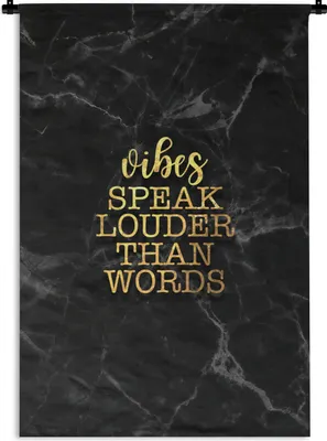 Produktbild von MuchoWow® Wandteppich Wandbehang Zitate - Sprichwörter - Gold - Marmor 90x135 cm Tapisserie Dekoration Wandtuch - Baumwolle - Wandskulptur