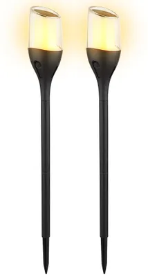Produktbild von 2er Set LED Solarleuchte, Fackel, Erdspieß, Feuereffekt H 64,5 cm