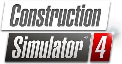 The image displays the title of the video game 'Construction Simulator 4'.