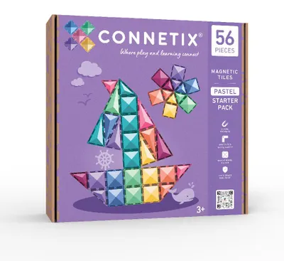 Immagine prodotto di Connetix Tiles - Set base magnetico, colori pastello (56 pezzi)