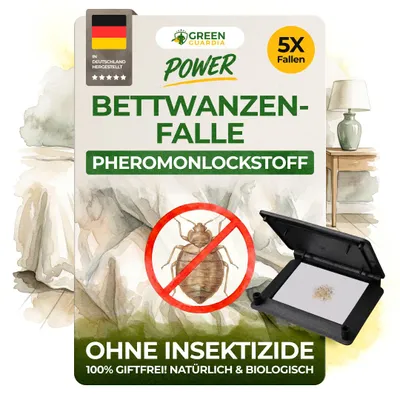Produktbild von Bettwanzenfalle mit Lockstoff -5x Fallen- Natur Mittel gegen Bettwanze,Bettwanzen Bekämpfung mit Bettwanzen Falle,Pheromonfallen für Schlafzimmer uvm