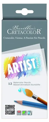Produktbild von Brevillier's CRETACOLOR - Artist Studio - 12er Set wasservermalbare Buntstifte - Optimal für Einsteiger