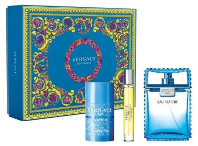 Image de Coffret Versace : Eau Fraiche, Eau de Toilette, pour homme, 100 ml + Eau Fraiche, Eau de Toilette, pour homme, 10 ml + Eau Fraiche, déodorant en stick, pour homme, 75 ml