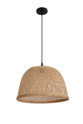 Produktbild von Boho Hängelampe Rattan Ø41cm, Schwarz, 1xE27