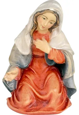 Marienfigur 14 cm, handbemaltes Holz, religiöse Dekoration