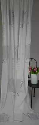 Produktbild von Fertigschal mit verdeckten Schlaufen von Homing Vorhang blickdicht 140 x 245 cm weiß- hellgrau