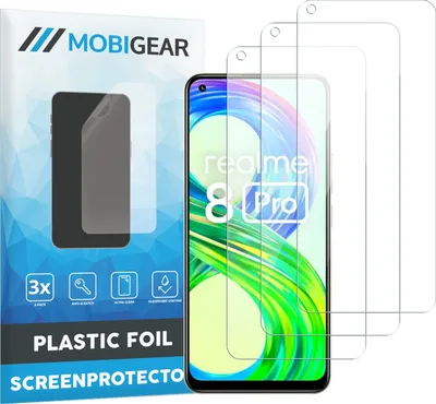 Produktbild von Mobigear  Realme 8 Pro Displayschutz Schutzfolie - Hüllenfreundlich (3er Pack)