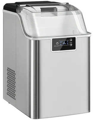 Immagine prodotto di Macchina per la produzione di ghiaccio, capacità di 20 kg in 24 ore, con dispenser integrato | Colore: argento | Dimensioni: 33,5 x 24 x 39 cm