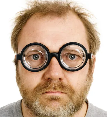 Produktbild von Runde schwarze Brille – Idiotenbrille wie Streber, Freak, Nerd & Zauberer – Wissenschaftler Accessoire für Fasching & Karneval