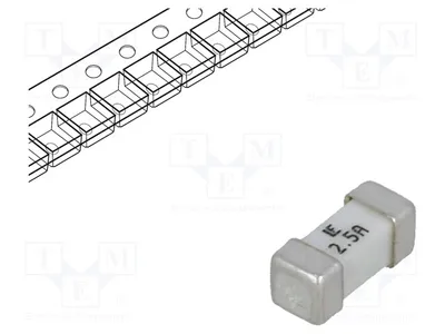 Obrázok produktu pre 1x Poistka: Rýchloistná, 125 VAC, 125 VDC, 2,5 A, 125 V, typ SMD 045302.5MR, SMD 24