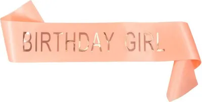 Produktbild von Oblique Unique Schärpe Birthday Girl Geburtstag Party Feier Geburtstagsfeier Lachs