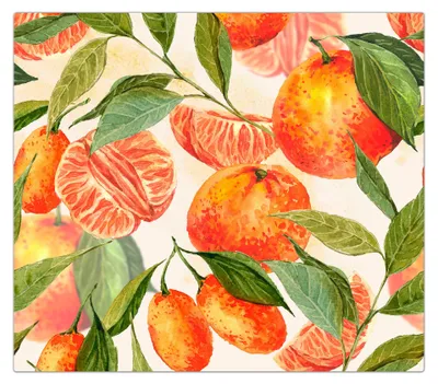 Produktbild von Spritzschutz Herdabdeckplatte Schneidebrett aus Glas Design aus Orangen 1-Teilig (60x52cm)