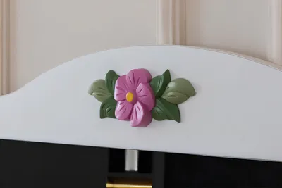 Productafbeelding van Moderne witte commode voor kinderkamer, tienerkamer, dressoir met 4 deuren, spiegel