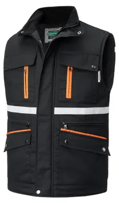 Herren Winterweste, ärmellos, reflektierend, Sicherheitsweste, schwarz, XL