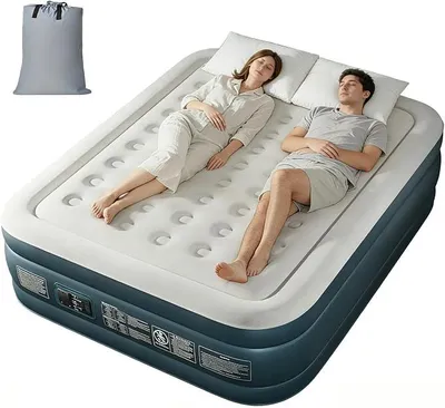 Imagen del producto de Colchón inflable para 2 personas, autoinflable, de 203x152x46 cm, color gris
