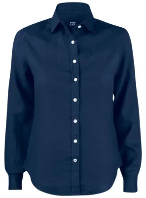 Produktbild von Cutter & Buck - "Summerland" Hemd für Damen, Leinen ET805 (XS) (Dunkel-Marineblau)