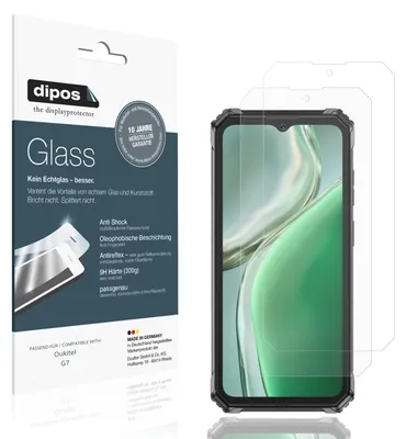 Produktbild von 2x Schutzfolie für Oukitel G7 matt - Anti-Shock 9H Folie dipos Glass Kunststoffglas