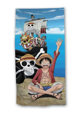 Immagine prodotto di Telo mare One Piece 70 x 140 cm per bambini Perfetto compagno per le avventure al sole