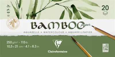 Produktbild von Clairefontaine 2x 2-seitig geleimt Block 20 Blatt Bambuspapier 21x10,5cm 975912C