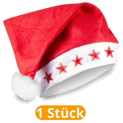 Produktbild von Weihnachtsmütze mit LED-Stern