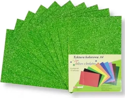 Image de Carton A4 uni pailleté vert 10pcs