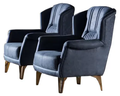 Produktbild von Sessel 1 Sitzer Wohnzimmer Moderne Design Elegantes Möbel Blau Luxus