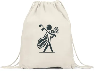 Produktbild von Silhouette eines Golfspielers Golfbag Turnbeutel - Geschenk für Golf Fans