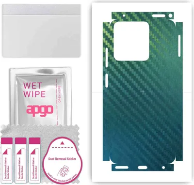 Produktbild von apgo Rückseite + Seiten Schutzfolie, Skin, kompatibel mit Xiaomi Redmi Note 12s, Hinten Displayschutzfolie aus Vinylfolie, kratzfest, einfache Montage - Kohlenstoff-Chamäleon CAKA1