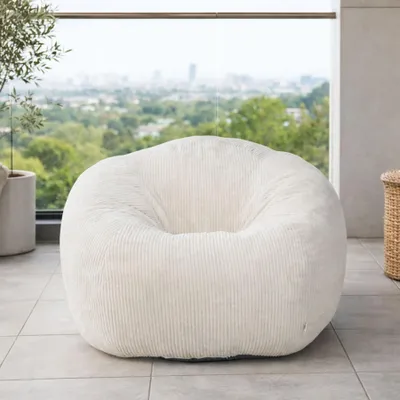 Image de Fauteuil pouf géant pour adulte, rempli de blocs de mousse compressée, canapé au sol extra large et moelleux, chaise de lecture sans armature, circula